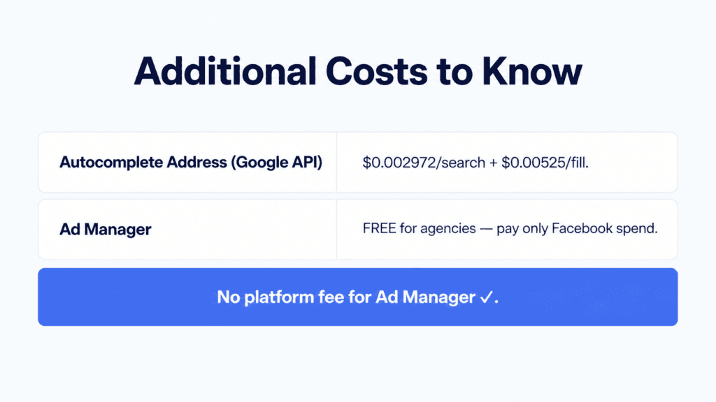 Additional GHL addon costs