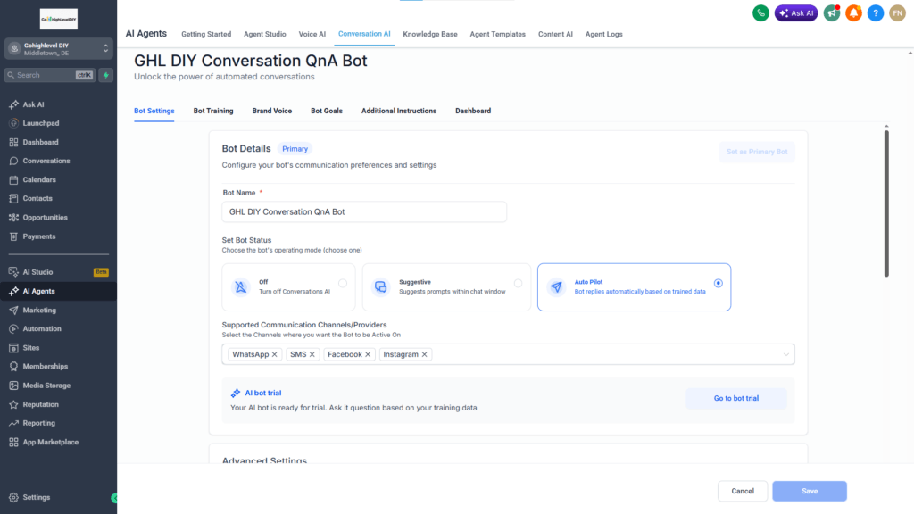 Gohighlevel conversation ai