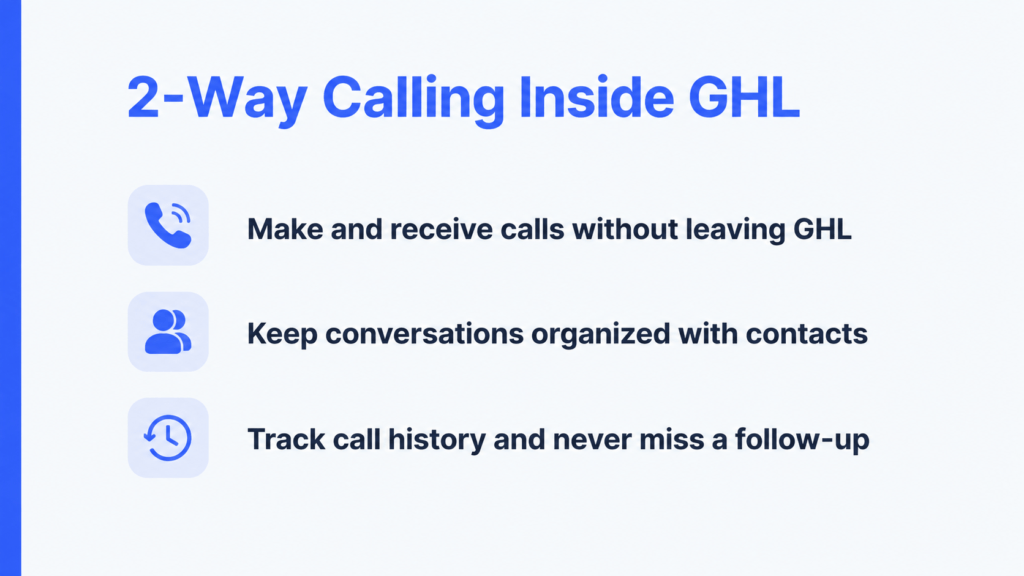 2-way calling (GHL 300 Features)