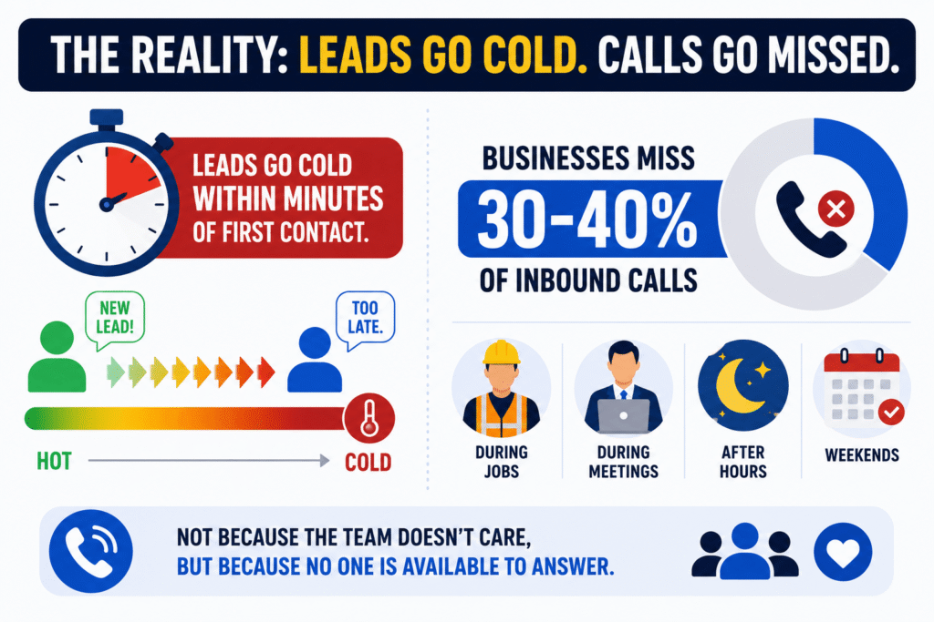 Voice ai stats - business misses somewhere between 30 and 40 percent of its inbound calls (1)